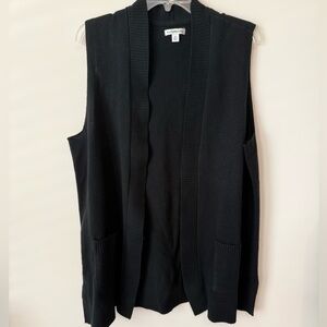 Croft & Barrow Black Cozy Long Sweater Vest-Women’s XL